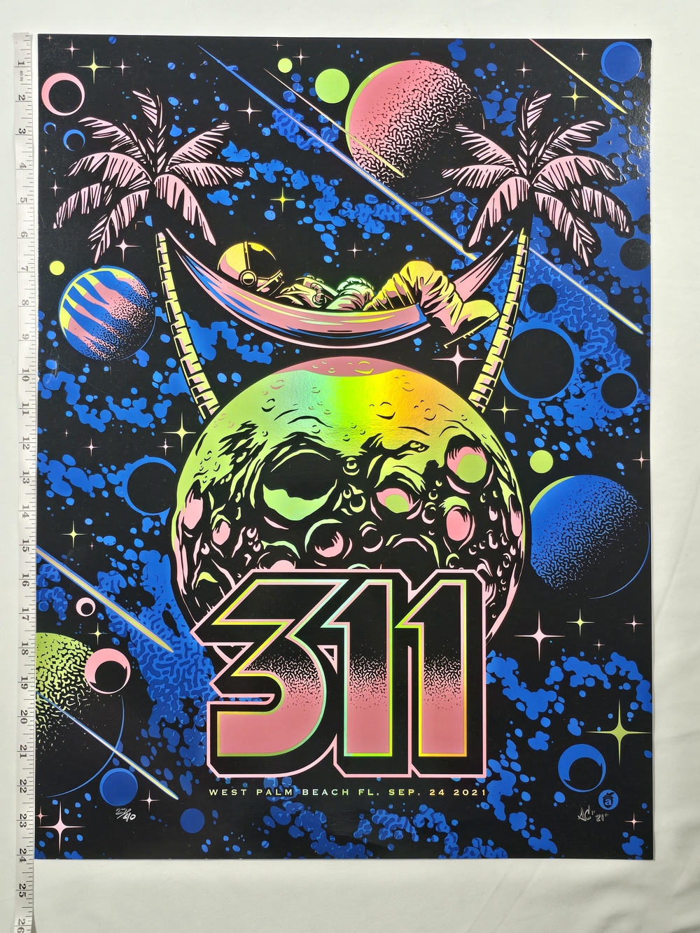 311 West Palm Beach 2021 Concert Poster Acorn Limited Edition Screen Print 27/40